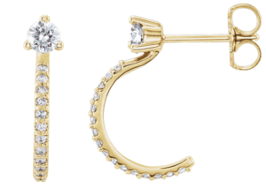 Mother's Day Jewelry Gifts Gold Diamond J Hoop Earrings