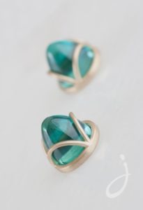 Sydel & Sydel custom green gemstone earrings