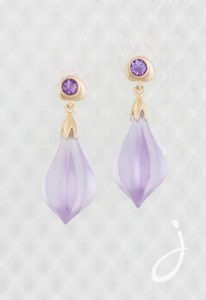 Sydel & Sydel purple drop custom earrings