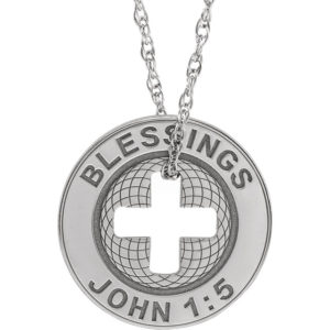 2019 Jewelry Design Trends White Gold Blessings Token Necklace