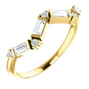 2019 Jewelry Design Trends Yellow Gold Diamond Stackable Ring