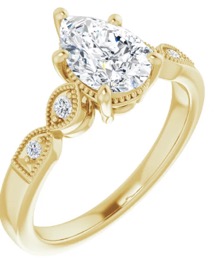Celebrity Engagement Yellow Pear Accented