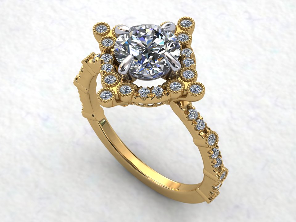 custom engagement ring rendering