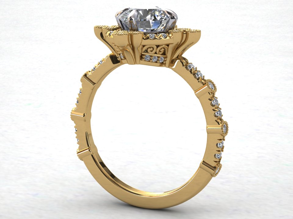 custom engagement ring rendering
