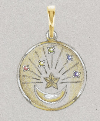 celestial coin necklace